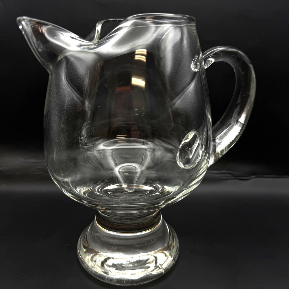 Vtg Darren Ransdell Martini Cocktail Pitcher Handle Juice MCM Handblown Glass 8"